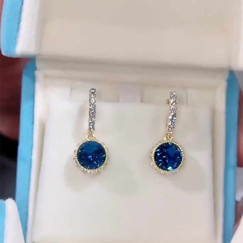 BowLift | Blue Crystal Earrings, 1 Pair