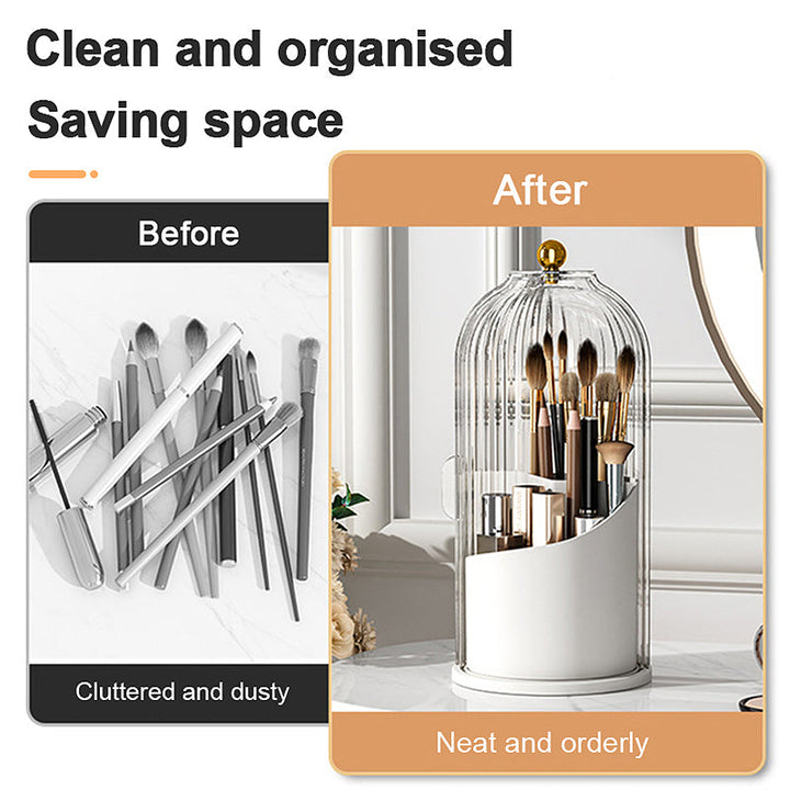 360° Rotating Makeup Brush Organizer Box | Bowlift