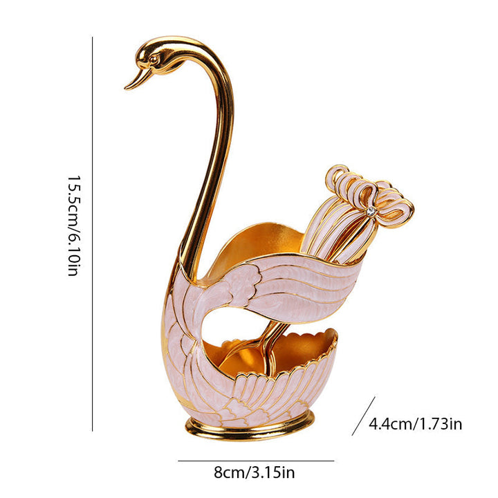 Home Decoration Swan Dessert Spoon/Fork Tableware Set | Bowlift