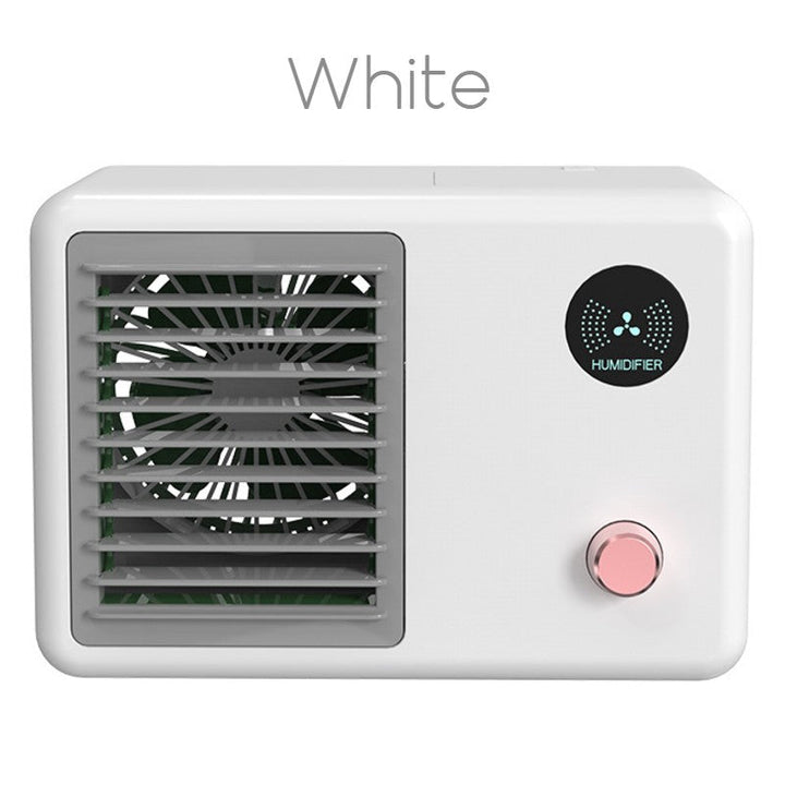 BowLift | 2-in-1 Wireless Retro Radio-shape Fan with Humidifier, with Night Light, 3 Wind Modes & Adjustable Angle, for Desk, Table & More