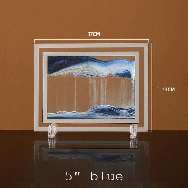 BowLift | Dynamic Glass Framed Moving Sand Nature Landscape, for Desktop, Home, Office, Decor