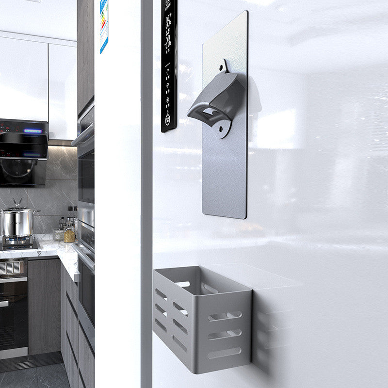 BowLift | Magnetic Fridge-mounted Bottle Opener & Cap Catcher, for Kitchen, Bar, Gift & More