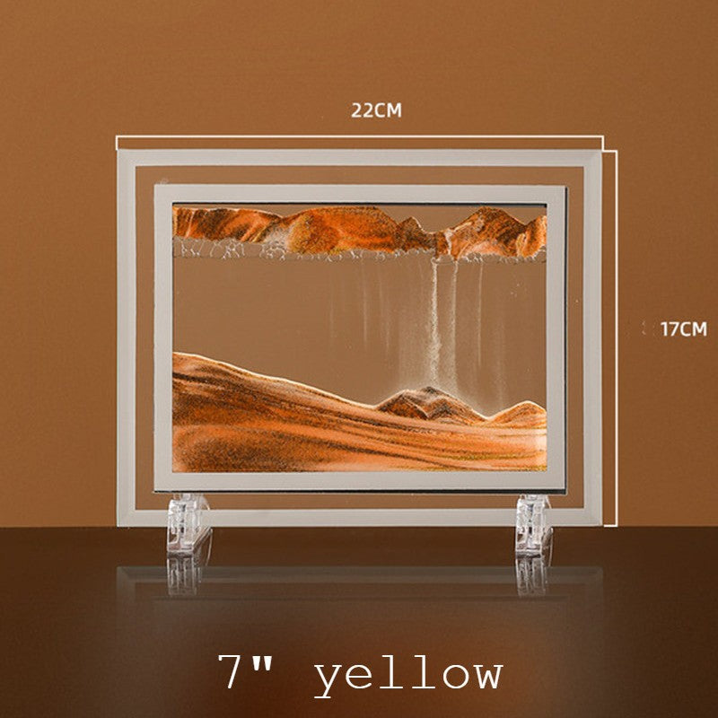 BowLift | Dynamic Glass Framed Moving Sand Nature Landscape, for Desktop, Home, Office, Decor
