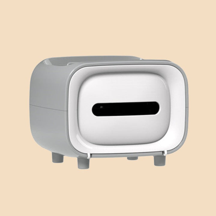 BowLift | Retro TV-shaped Tissue Box, with Catchall & Phone Holder, for Home & Office