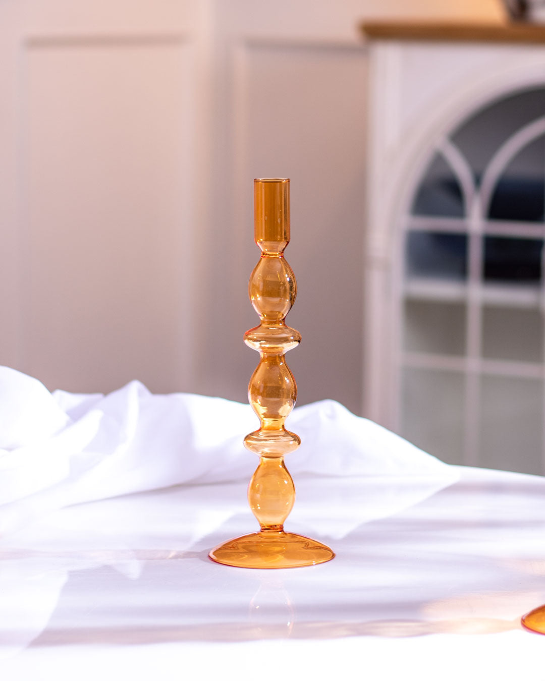 BowLift | Magnificent Glass Candlestick holder - Orange