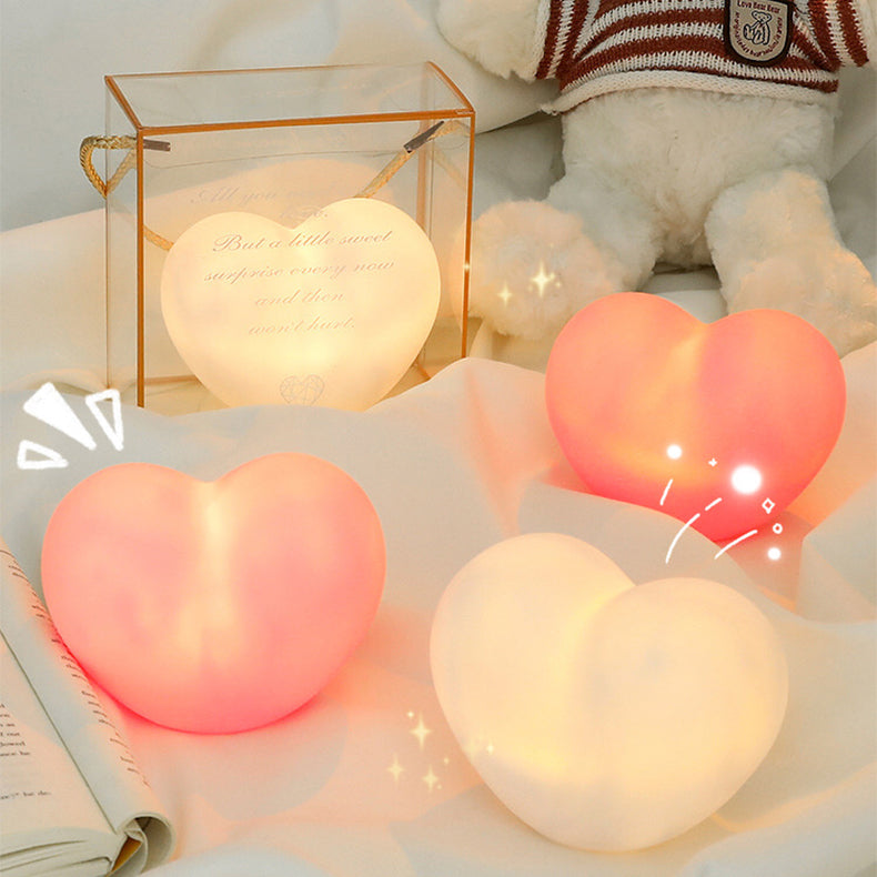 BowLift | LuvSphere Silicone LED Night Light | Heart-Shaped Design | Table Lamp | Warm Mood Light | Decorative