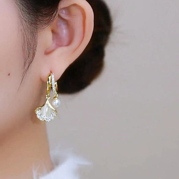 BowLift | Opal Ginkgo Leaf Earrings