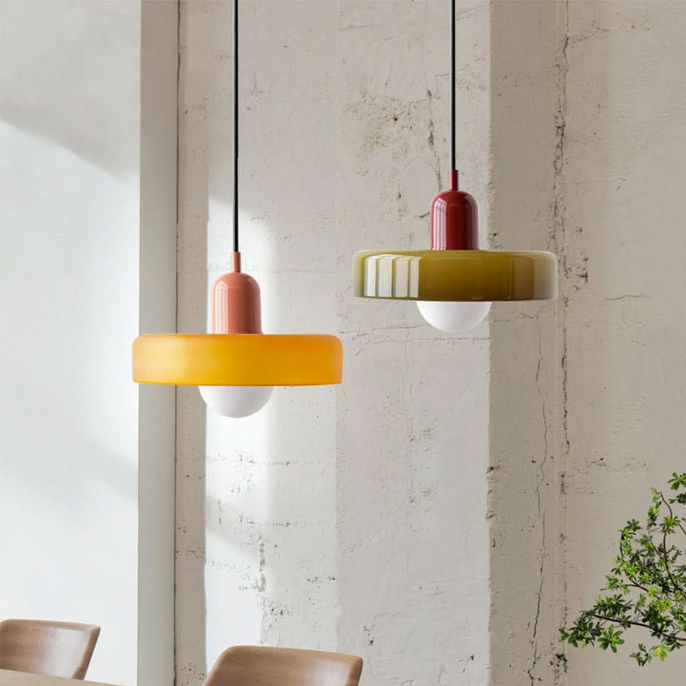 BowLift | Bauhaus Colored Glass Pendant Light
