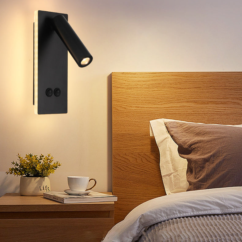 BowLift | Modern Minimalistic Rectangular Round Iron Aluminum LED Wall Lamp For Bedroom