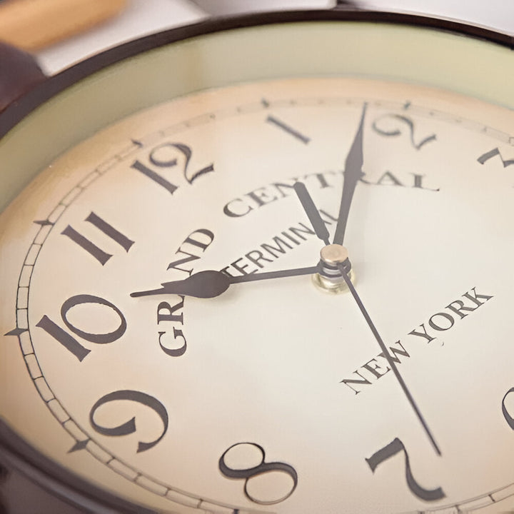 BowLift | Vintage Brown Double-Sided Hanging Wall Clock