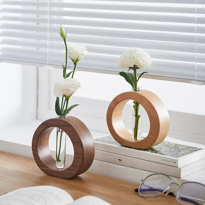 BowLift | Solid Wood Mini Glass Vase for Living Room Decoration