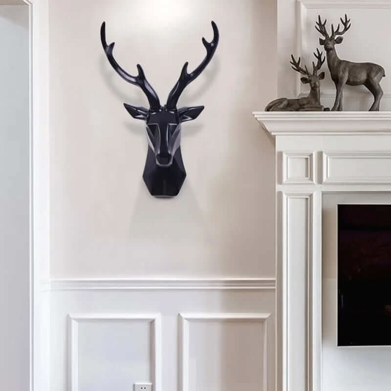 BowLift | 3D Geometric Deer Head Wall Decor Modern Resin