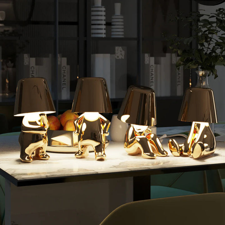 BowLift | Thinker Little Golden Man Table Lamp