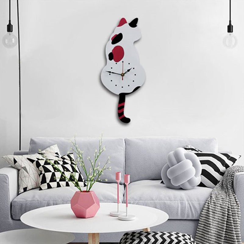 Nordic Cat Wagging Tail Wall Clock | Bowlift