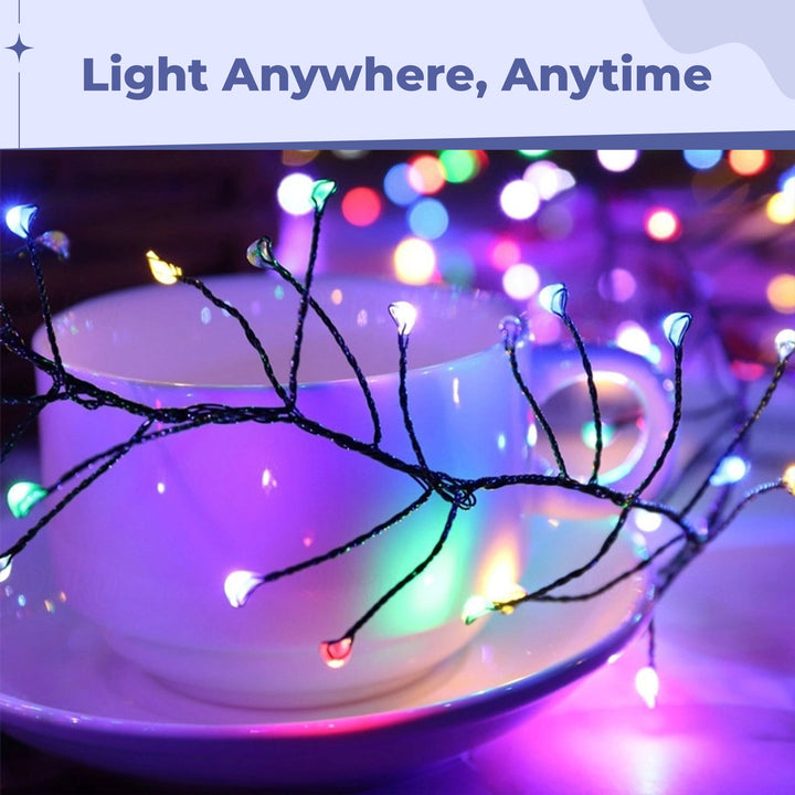 LED Firecracker String Lights – Dazzling Copper Wire Sparkle Bowlift