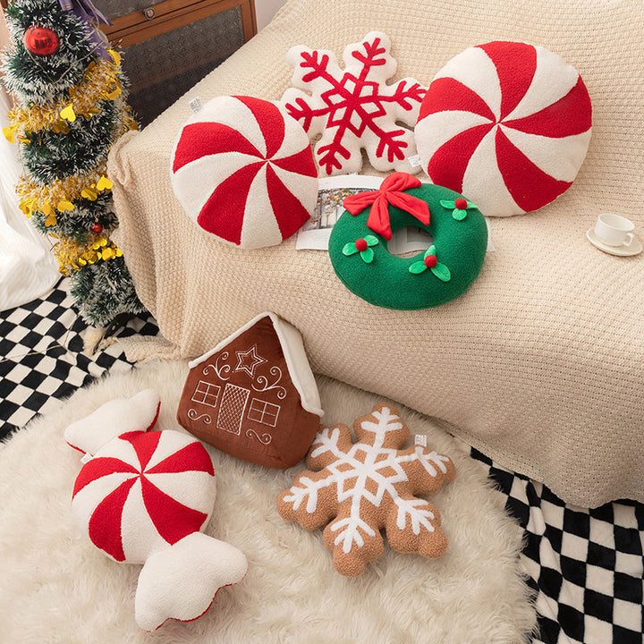 Christmas Snowflake Plush Cushion Pillow