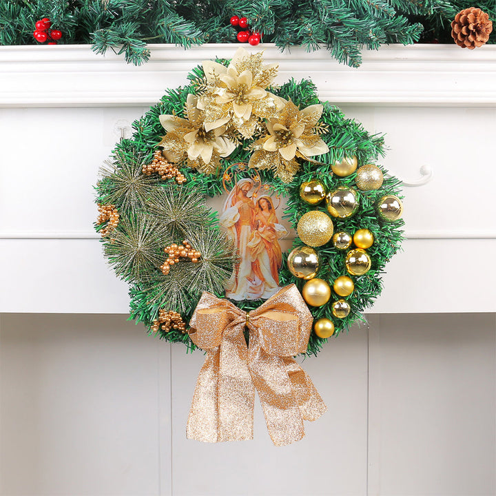 BowLift | Christmas Wreath with Nativity and LED Lights