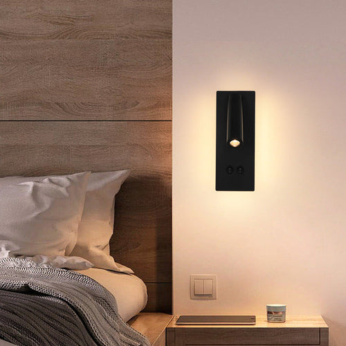 BowLift | Modern Minimalistic Rectangular Round Iron Aluminum LED Wall Lamp For Bedroom