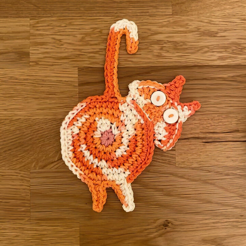 BowLift | Cute Knitted Kitten Butt Coasters