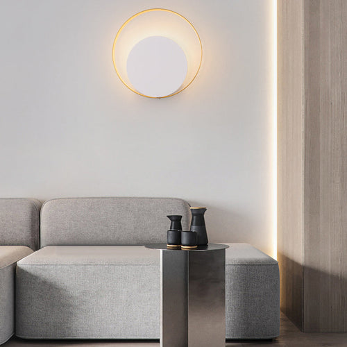 BowLift | Modern Minimalist Iron Circle Ring 1-Light Wall Sconces Lamp For Bedroom