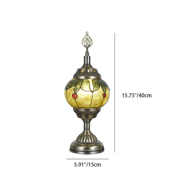 BowLift | Traditional Tiffany romantic oval iron enameled 1-light table lamp for the bedroom