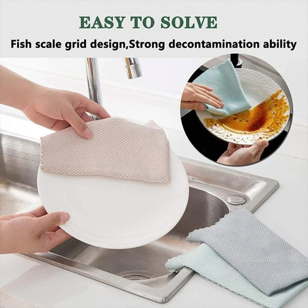 Fish Scale Microfiber Polishing Cleaning Cloth | Bowlift