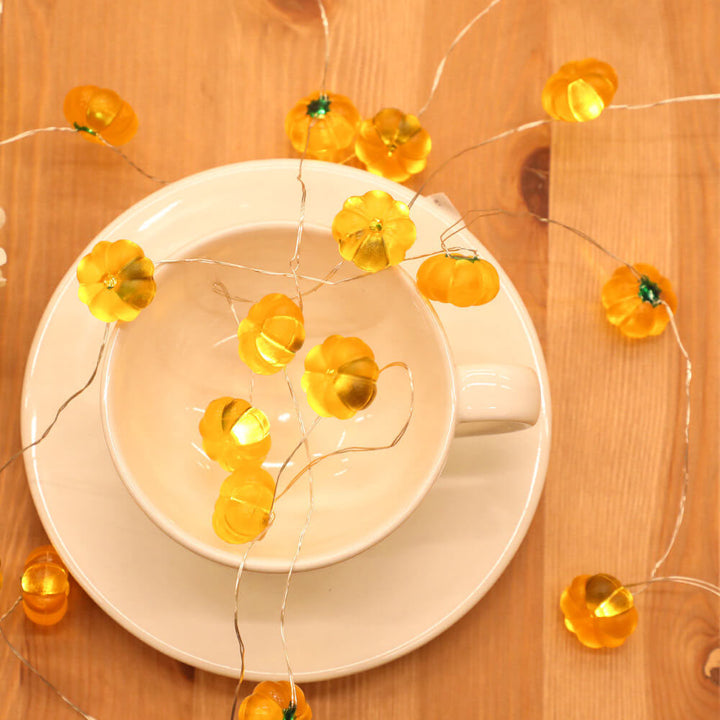 BowLift | Modern Thanksgiving Maple Acorn Pumpkin Decoration 30 LED String Lights