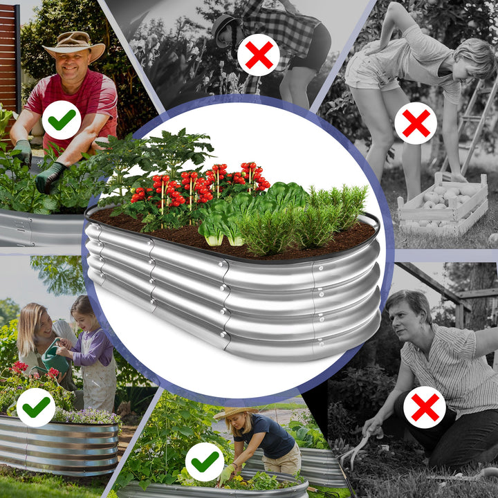 Galvanised Steel Raised Garden Bed - Easy Installations Bowlift