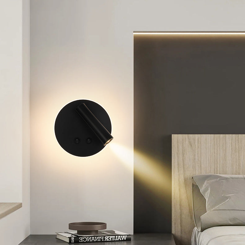BowLift | Modern Minimalistic Rectangular Round Iron Aluminum LED Wall Lamp For Bedroom
