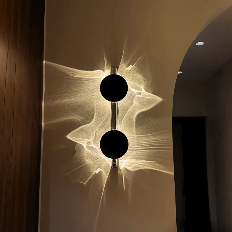 Rotatable Ripple-Light Wall Sconce with Aluminum and Stainless Steel
