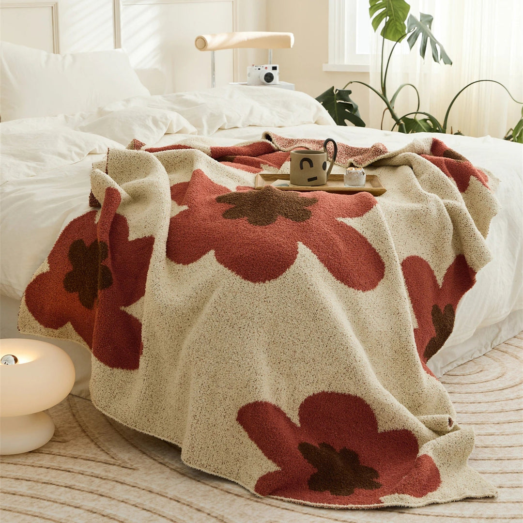 BowLift | Cozy Floral Knitted Throw Blanket