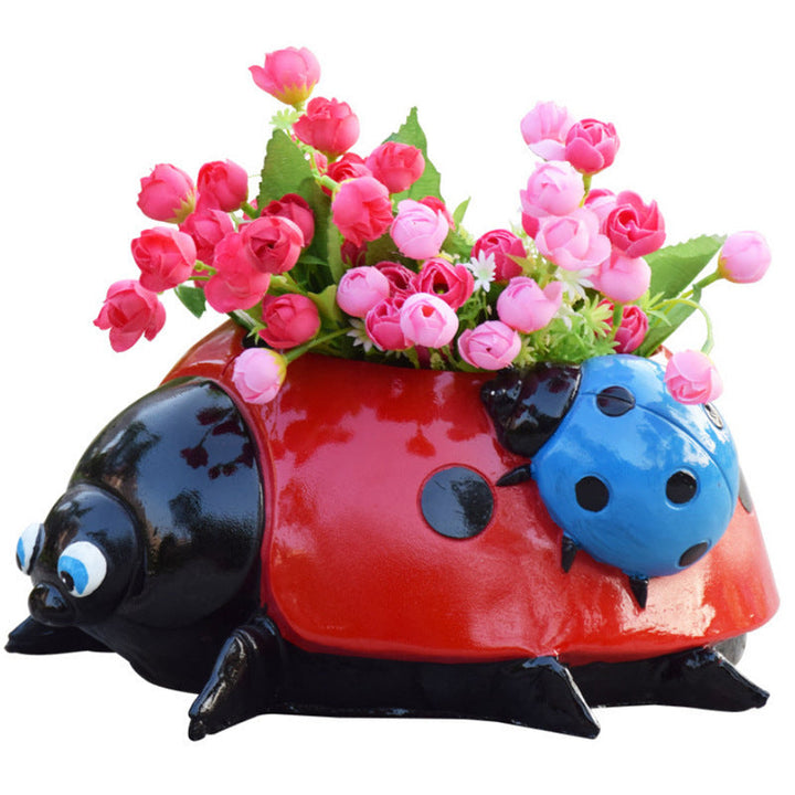 BowLift | Metal Ladybug Flower Pot
