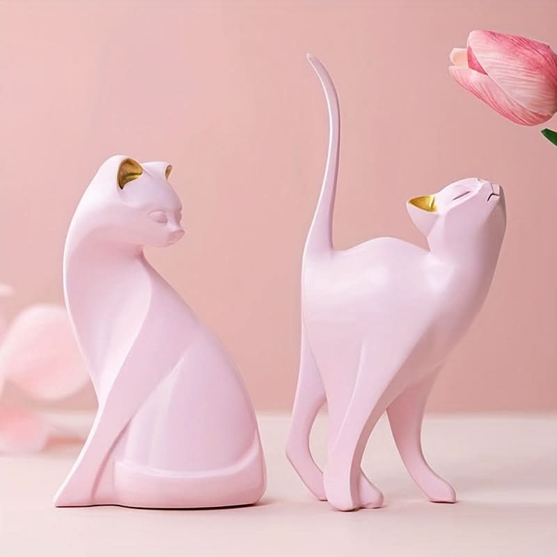 BowLift | Modern Resin Cat Figurine – Nordic Style Decor