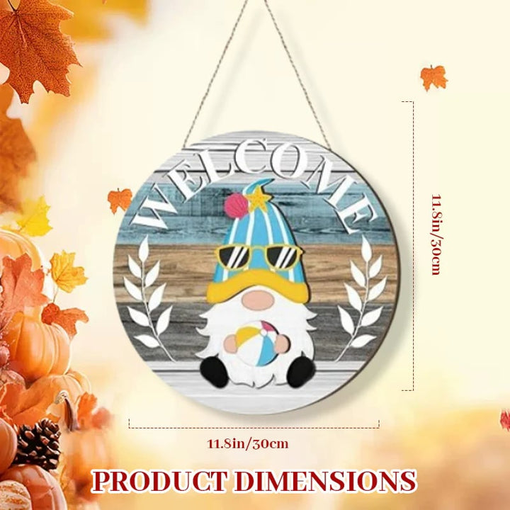 BowLift | The best Christmas decorationsInterchangeable welcome sign with wooden gnome
