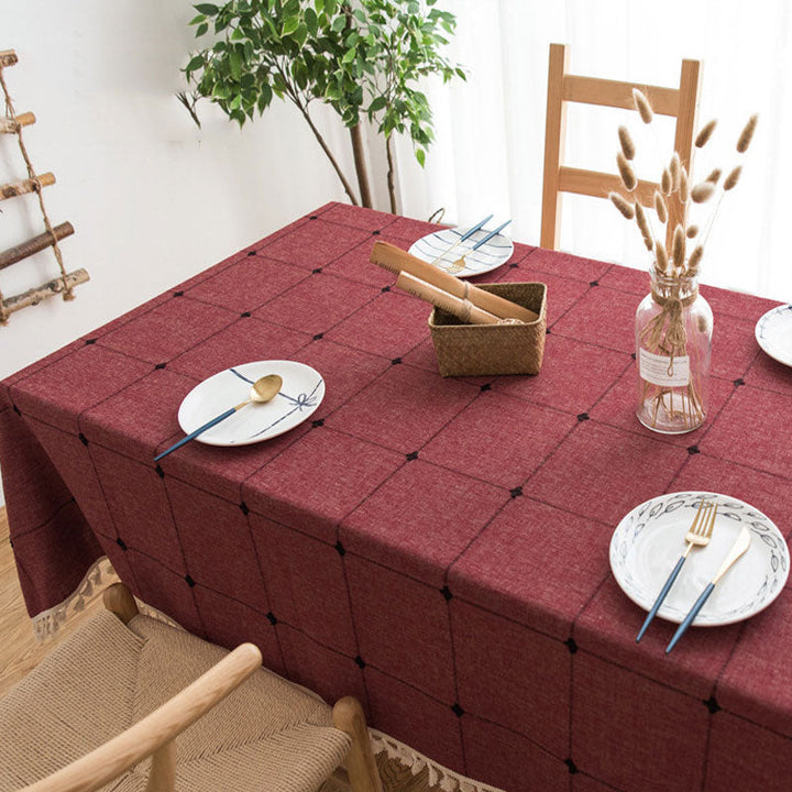 BowLift | Waterproof Oil-resistant Rectangular Tablecloth Cotton Linen Wrinkle-resistant Tablecloth for Kitchen Dining Room Buffet Party