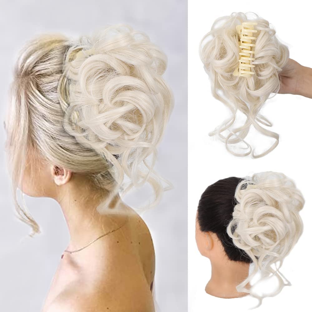 Curly Bun Hair Claw Clips Synthetic Fiber Hair Accessory