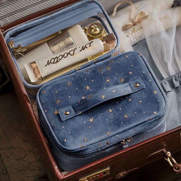 BowLift | Large capacity velvet cosmetic bag + wash bag