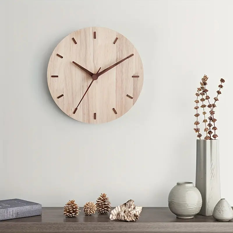 BowLift | Stylish Walnut Wood Wall Clock – Minimalist Modern Design