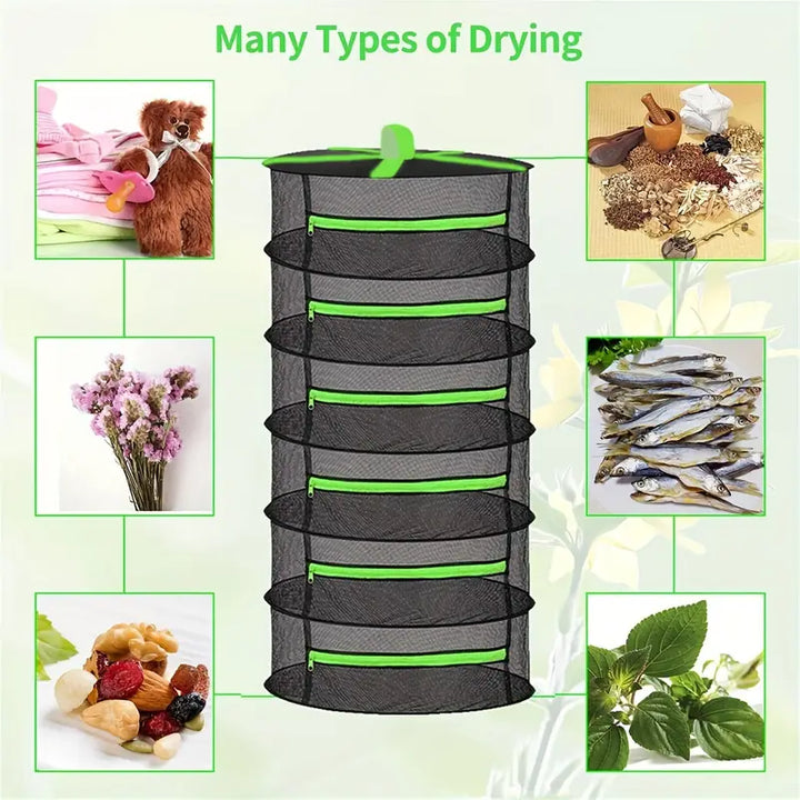 BowLift | Foldable drying basket for fruits, vegetables, and herbs – Multi-tier net storage for quick drying process