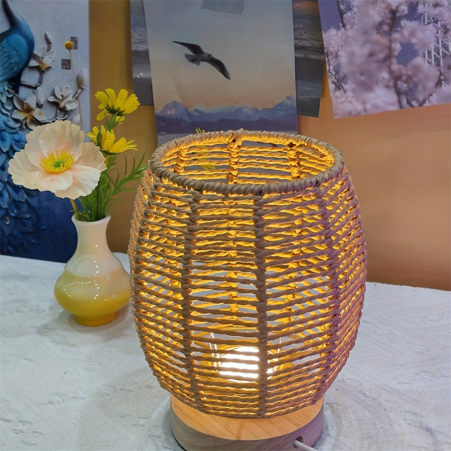 EcoLoom Table Lamp – Handmade Wood with LED Bowlift