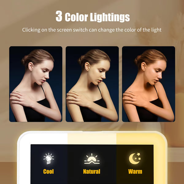 BowLift | Portable Makeup Organizer — Compact LED Mirror with Adjustable Lighting