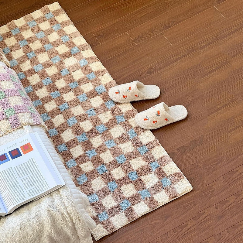 BowLift | Plush Plaid Flocking Floor Mat for Bedroom and Beyond