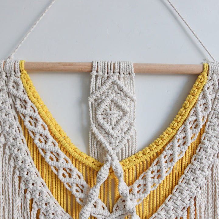 BowLift | Yellow Large Macrame Wall Hanging Tapestry