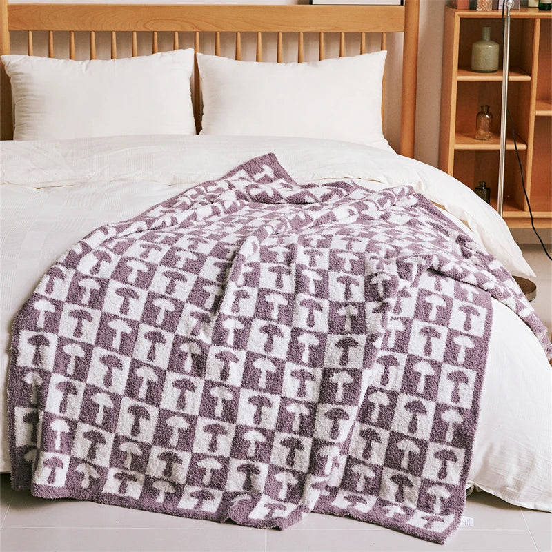 BowLift | Cozy Two Color Checkerboard Plaid Knitted Throw Blanket