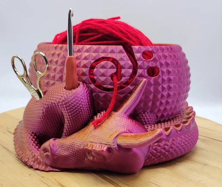 BowLift | Large Fantasy Dragon and Egg Fantasy Bowl Knitting or Crochet Bowl