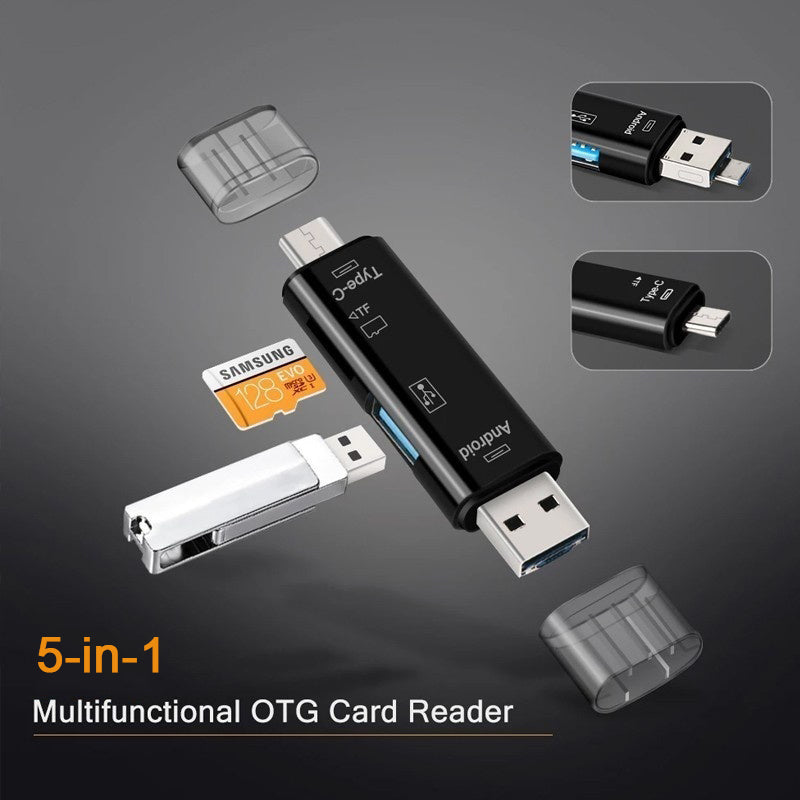 5 in 1 Micro SD Card Reader with 32 GB SD Card Bowlift