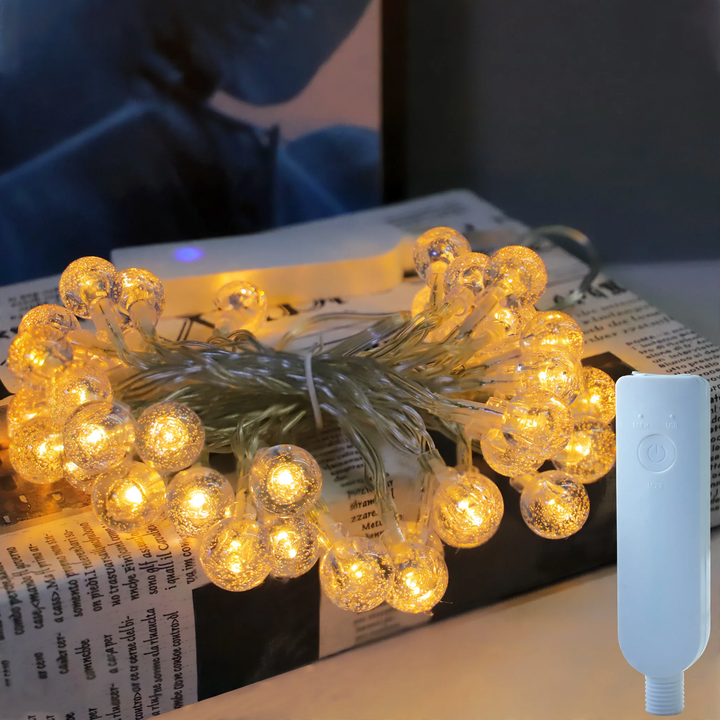 LED string lights with remote control, rechargeable