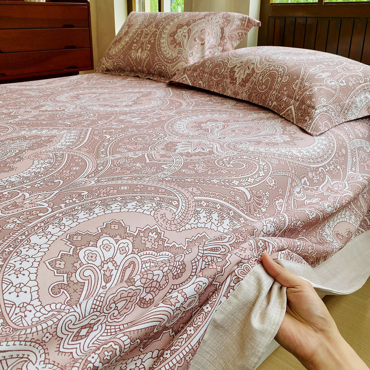 Cotton bed sheet, country house style, washable