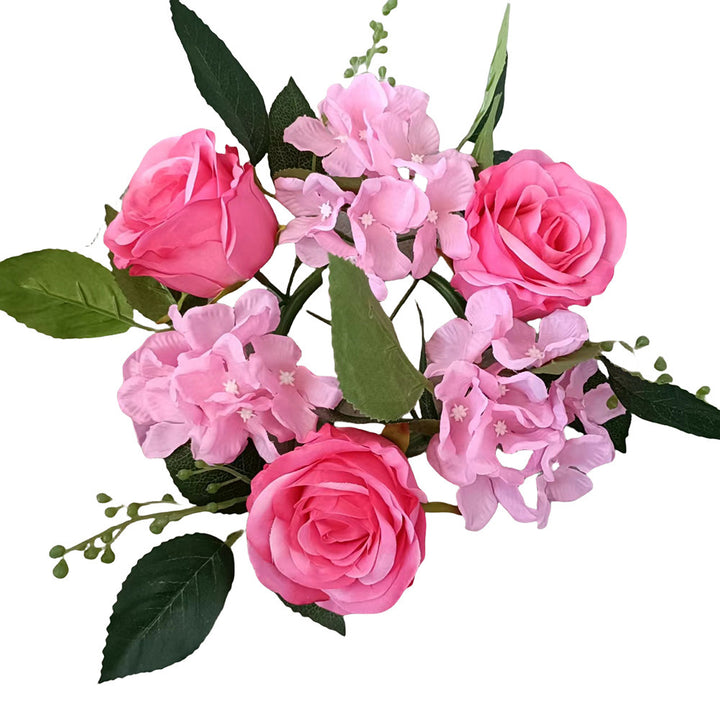 Artificial Rose Candle Wreath, 20 cm