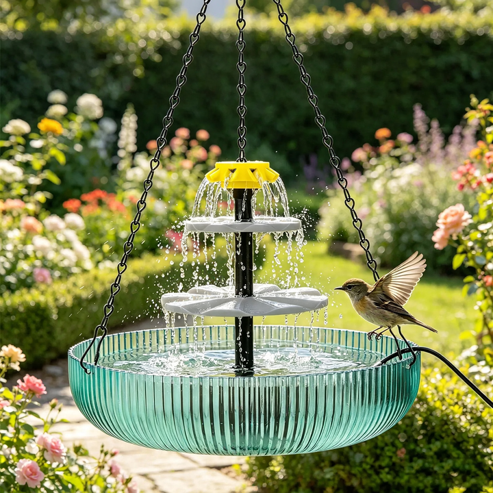 Solar Birdbath with Cascade Design